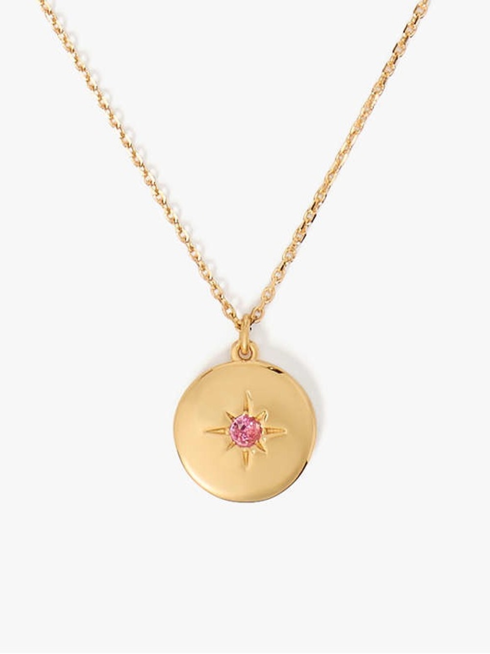 NWT $68 kate spade The Color Spark Collection Pink Peace Medallion Necklace